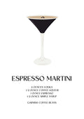Espresso Martini Cocktail Glass Poster Printed | Premium Waterproof & Tear Resistant Full Colour Posters