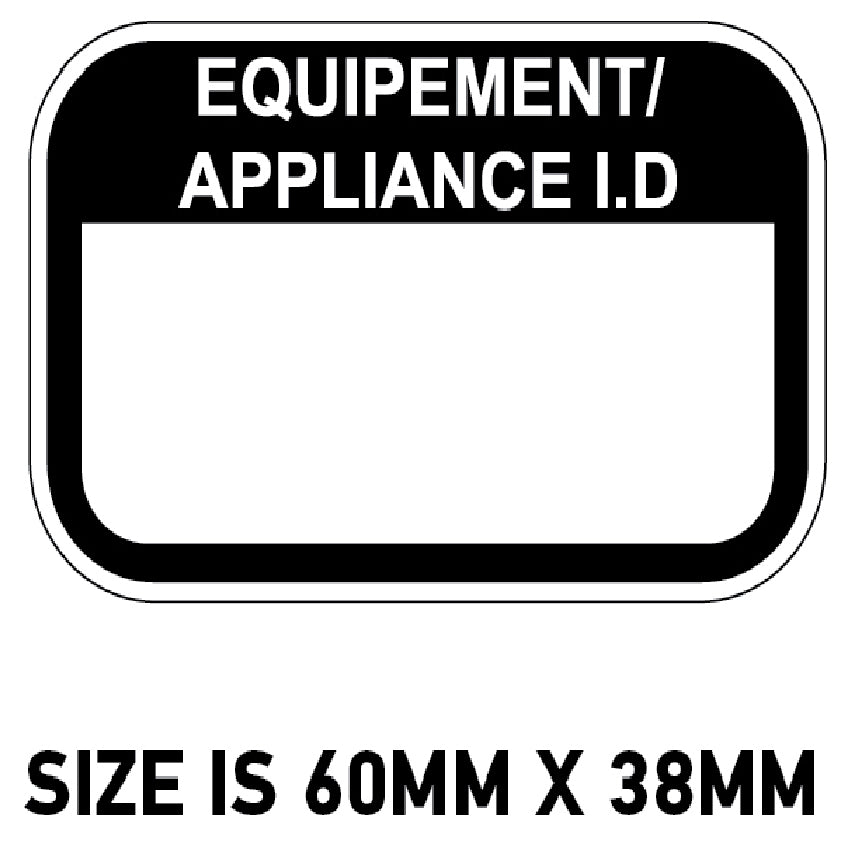 LAB001 Equipment Appliance I.D Stickers Labels Vinyl Asset Stickers
