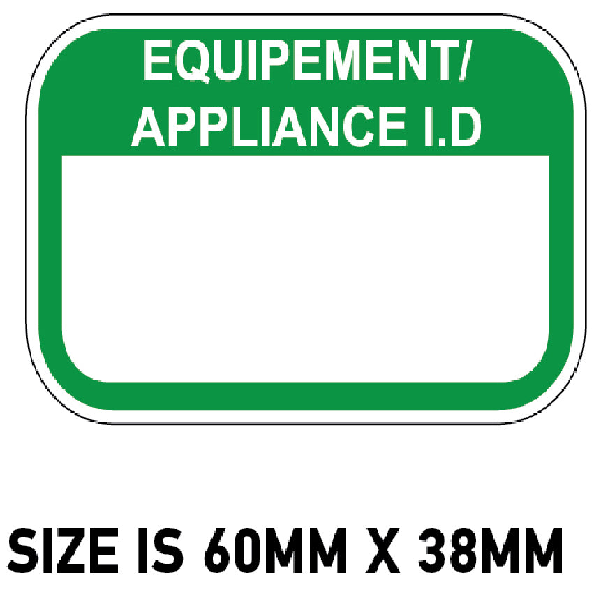 LAB001 Equipment Appliance I.D Stickers Labels Vinyl Asset Stickers