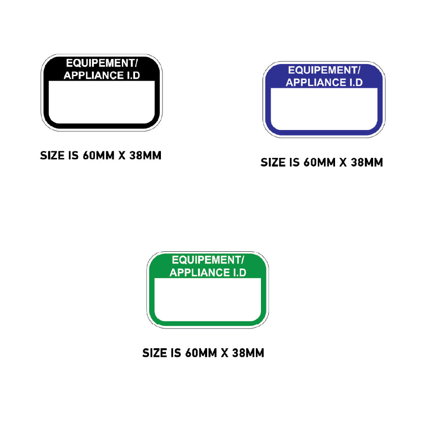 LAB001 Equipment Appliance I.D Stickers Labels Vinyl Asset Stickers