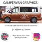 LCG01-LCG10 Adventure Awaits Graphic stickers fits all Motorhomes And Campervans Various Designs Available