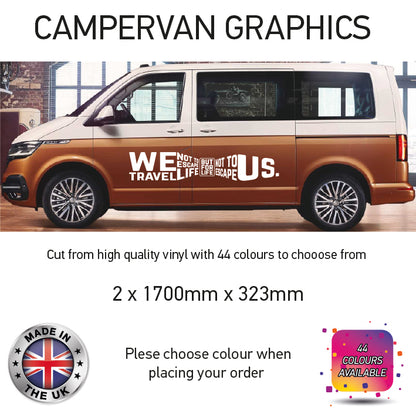 LCG01-LCG10 Adventure Awaits Graphic stickers fits all Motorhomes And Campervans Various Designs Available