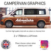 LCG01-LCG10 Adventure Awaits Graphic stickers fits all Motorhomes And Campervans Various Designs Available