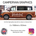 LCG36 Wanderlust Lets Travel More Graphic stickers fits all Motorhomes And Campervans
