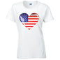 American Heart Ladies Cotton T-Shirt Available in Black Grey and White LT01