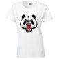 Angry Panda Ladies Cotton T-Shirt Available in Black Grey and White LT02
