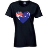 Australia Heart Ladies Cotton T-Shirt Available in Black Grey and White LT03