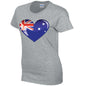 Australia Heart Ladies Cotton T-Shirt Available in Black Grey and White LT03