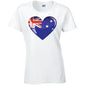 Australia Heart Ladies Cotton T-Shirt Available in Black Grey and White LT03