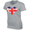 British Heart Ladies Cotton T-Shirt Available in Black Grey and White LT04