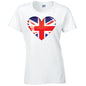 British Heart Ladies Cotton T-Shirt Available in Black Grey and White LT04