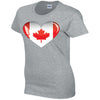 Canada Heart Ladies Cotton T-Shirt Available in Black Grey and White LT05