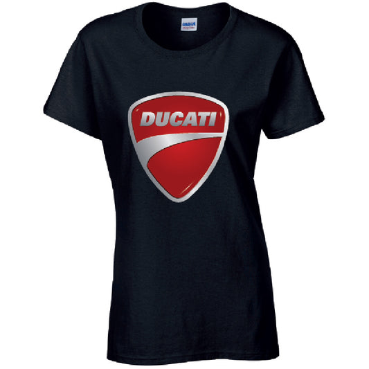 Ducati Ladies Cotton T-Shirt Available in Black Grey and White LT06
