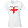 England Heart Ladies Cotton T-Shirt Available in Black Grey and White LT08