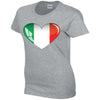 Italy Heart Ladies Cotton T-Shirt Available in Black Grey and White LT09
