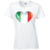 Italy Heart Ladies Cotton T-Shirt Available in Black Grey and White LT09