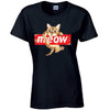 Meow Cat Ladies Cotton T-Shirt Available in Black Grey and White LT10
