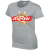 Meow Cat Ladies Cotton T-Shirt Available in Black Grey and White LT10