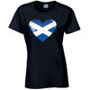 Scotland Heart Ladies Cotton T-Shirt Available in Black Grey and White LT13