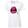 Cherry Lips Ladies Cotton T-Shirt Available in Black Grey and White LT16