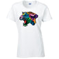 Leopard Animal Ladies Cotton T-Shirt Available in Black Grey and White LT17