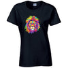 Lion Animal Ladies Cotton T-Shirt Available in Black Grey and White LT18