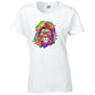 Lion Animal Ladies Cotton T-Shirt Available in Black Grey and White LT18