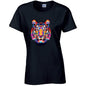 Tiger Animal Ladies Cotton T-Shirt Available in Black Grey and White LT19
