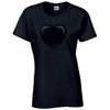 Black Heart Ladies Cotton T-Shirt Available in Black Grey and White LT22
