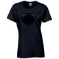 Black Heart Ladies Cotton T-Shirt Available in Black Grey and White LT22