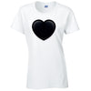 Black Heart Ladies Cotton T-Shirt Available in Black Grey and White LT22