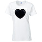 Black Heart Ladies Cotton T-Shirt Available in Black Grey and White LT22