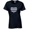Black Harley Quinn Heart Ladies Cotton T-Shirt Available in Black Grey and White LT24
