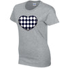 Black Harley Quinn Heart Ladies Cotton T-Shirt Available in Black Grey and White LT24