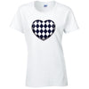 Black Harley Quinn Heart Ladies Cotton T-Shirt Available in Black Grey and White LT24