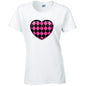 Pink Harley Quinn Heart Ladies Cotton T-Shirt Available in Black Grey and White LT26