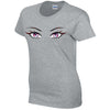Pink Eyes Ladies Cotton T-Shirt Available in Black Grey and White LT27