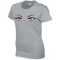 Pink Eyes Ladies Cotton T-Shirt Available in Black Grey and White LT27