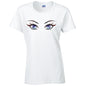 Purple Eyes Ladies Cotton T-Shirt Available in Black Grey and White LT28