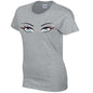 Rainbow Eyes Ladies Cotton T-Shirt Available in Black Grey and White LT29