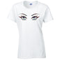 Rainbow Eyes Ladies Cotton T-Shirt Available in Black Grey and White LT29