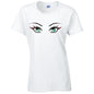 Green Eyes Ladies Cotton T-Shirt Available in Black Grey and White LT32