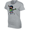 Guitar Girl Ladies Cotton T-Shirt Available in Black Grey and White LT33