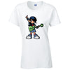 Guitar Girl Ladies Cotton T-Shirt Available in Black Grey and White LT33
