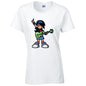 Guitar Girl Ladies Cotton T-Shirt Available in Black Grey and White LT33