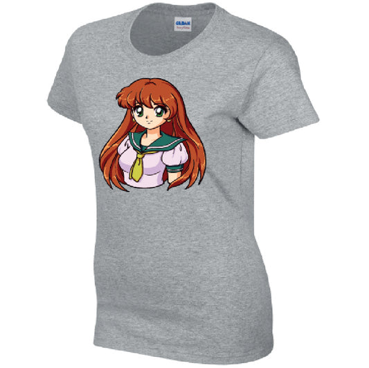 Anime Manga Ladies Cotton T-Shirt Available in Black Grey and White LT34