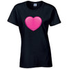 Pink Heart Ladies Cotton T-Shirt Available in Black Grey and White LT36