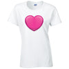 Pink Heart Ladies Cotton T-Shirt Available in Black Grey and White LT36