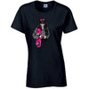 Pink Skater Girl Ladies Cotton T-Shirt Available in Black Grey and White LT37