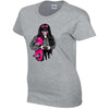 Pink Skater Girl Ladies Cotton T-Shirt Available in Black Grey and White LT37